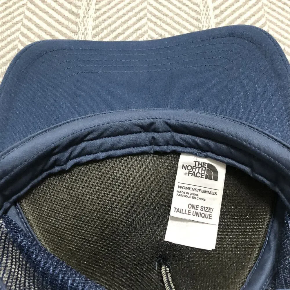USA Trucker Hat The North Face Snap Strap Cap Mesh Blue Screen Printed Patriotic